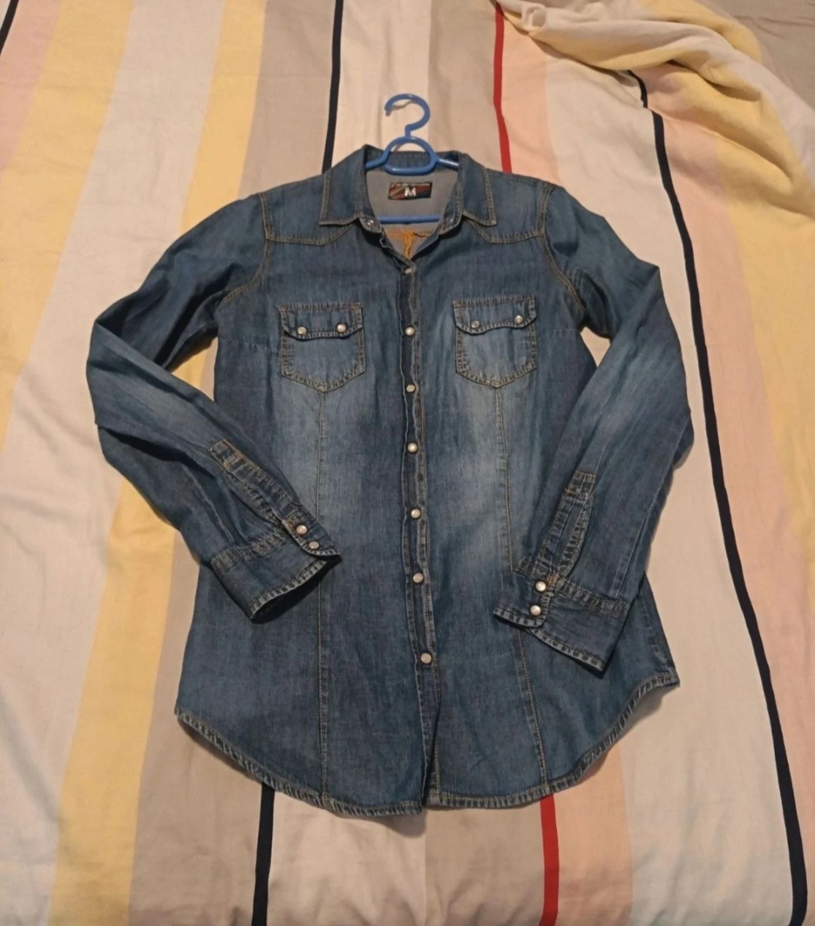 Camisa feminina jeans justa – photo 3